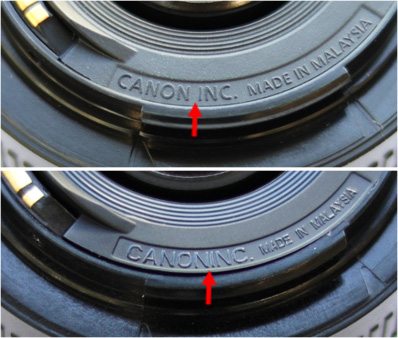 キヤノン EF50mm F1.8 II 純正品と模倣品の違い