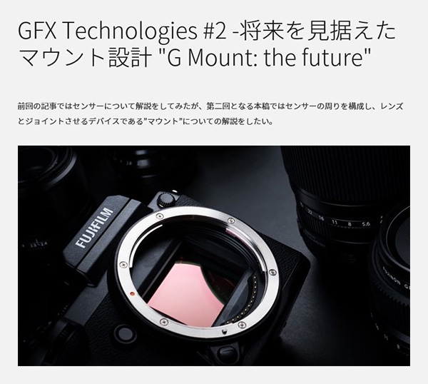 富士フイルム GFX Technologies Gマウント