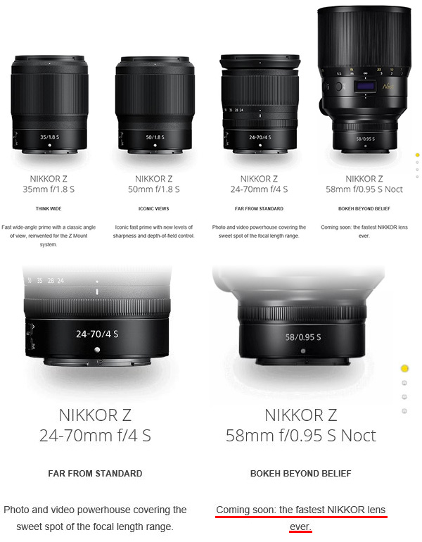 NIKKOR Z 50mm f/1.8 S 製品ページ