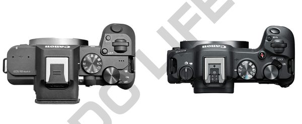EOS R8 と R8 II の上面