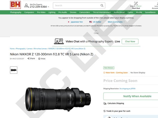 NIKKOR Z 120-300mm f/2.8 TC VR S